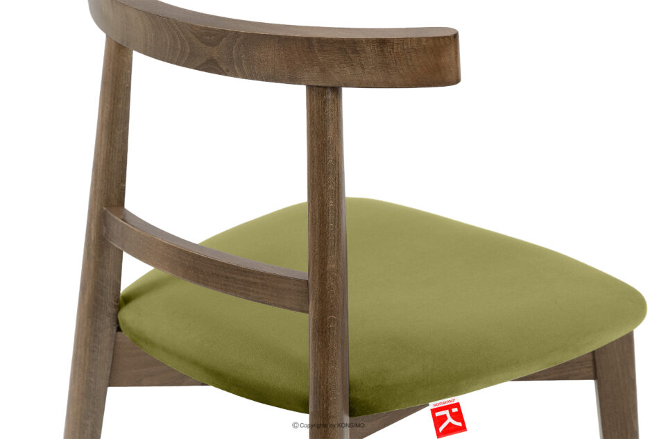 LILIO Krzesło vintage oliwkowy welur dąb lefkas oliwkowy/dąb lefkas - zdjęcie 6
