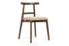 LILIO Krzesło vintage kremowy welur dąb lefkas kremowy/dąb lefkas - zdjęcie 1