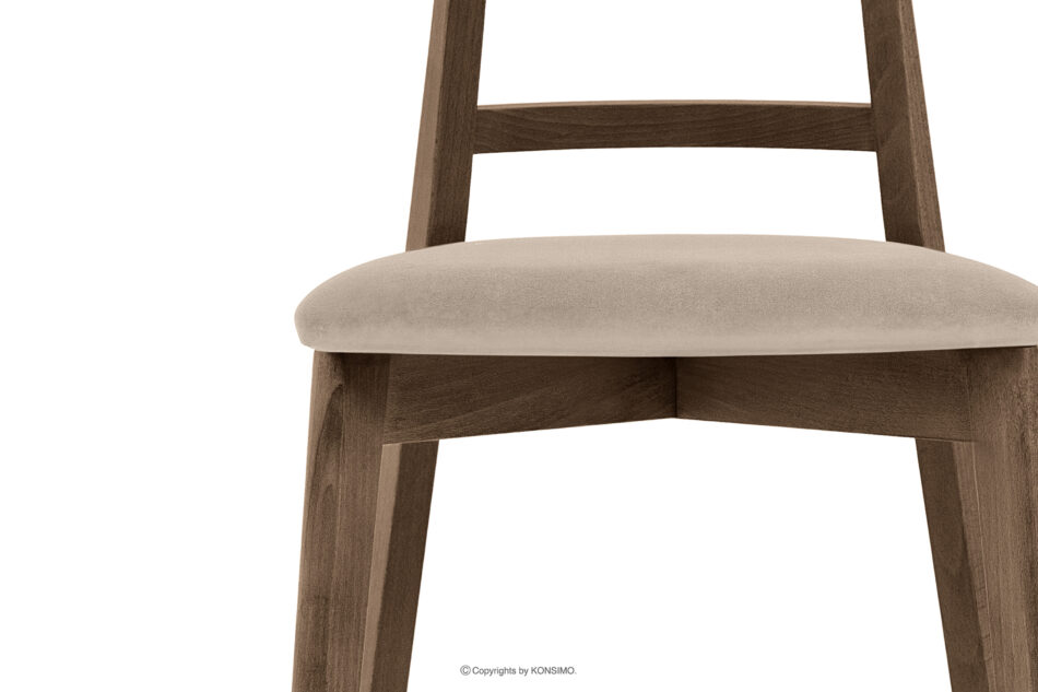 LILIO Krzesło vintage kremowy welur dąb lefkas kremowy/dąb lefkas - zdjęcie 4