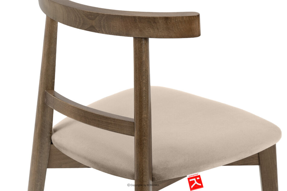 LILIO Krzesło vintage kremowy welur dąb lefkas kremowy/dąb lefkas - zdjęcie 6