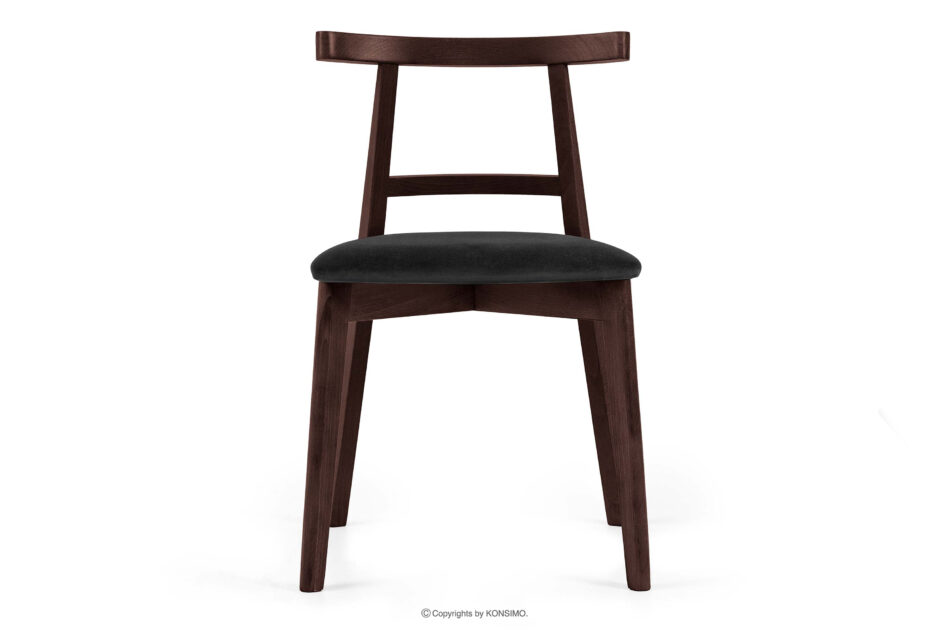 LILIO Krzesło vintage czarny welur mahoń czarny/mahoń - zdjęcie 2
