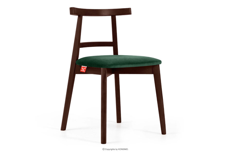 LILIO Krzesło vintage ciemny zielony welur mahoń ciemny zielony/mahoń - zdjęcie 0