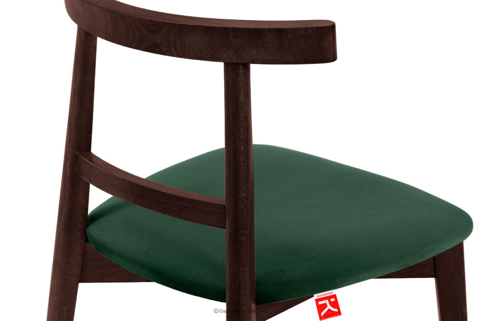 LILIO Krzesło vintage ciemny zielony welur mahoń ciemny zielony/mahoń - zdjęcie 6