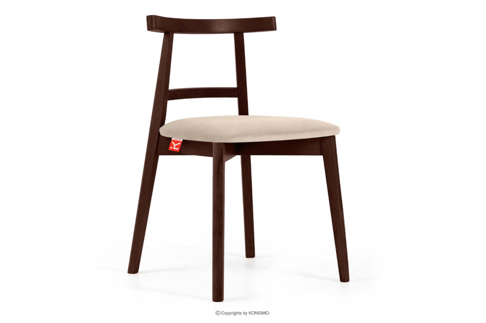 LILIO Krzesło vintage kremowy welur mahoń kremowy/mahoń - zdjęcie 0