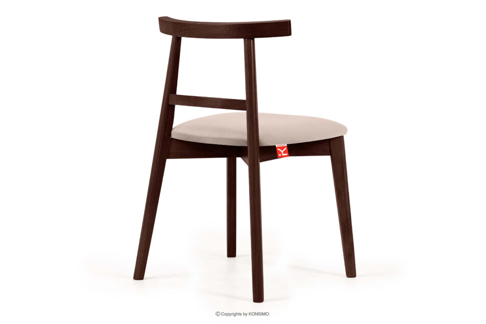 LILIO Krzesło vintage kremowy welur mahoń kremowy/mahoń - zdjęcie 3