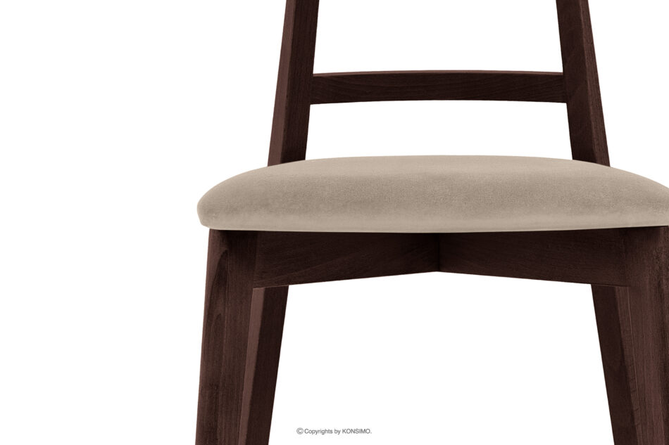 LILIO Krzesło vintage kremowy welur mahoń kremowy/mahoń - zdjęcie 4