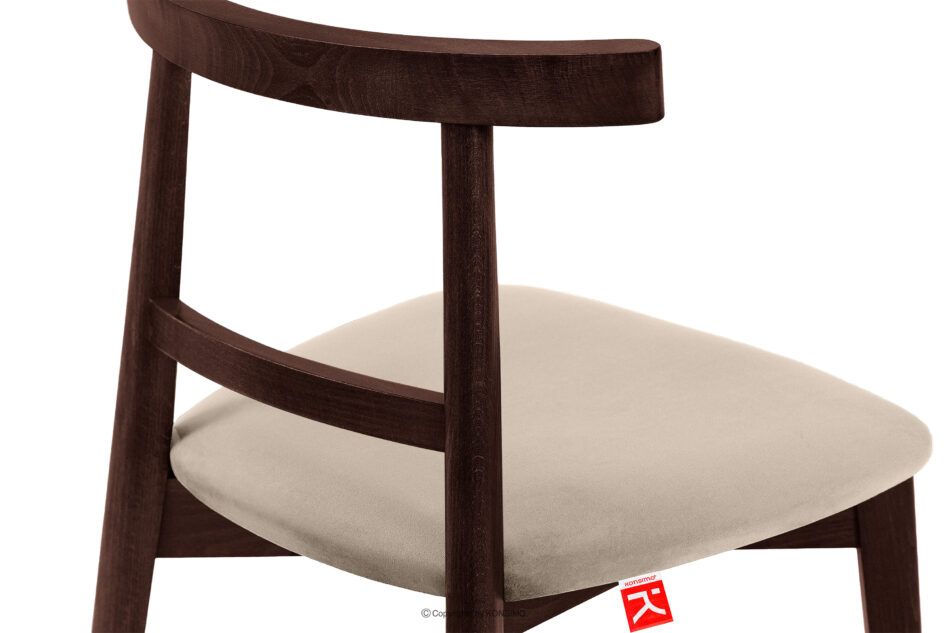 LILIO Krzesło vintage kremowy welur mahoń kremowy/mahoń - zdjęcie 6