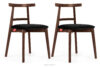 LILIO Krzesło w stylu vintage czarny welur orzech średni 2szt czarny/orzech średni - zdjęcie 1