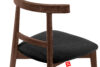 LILIO Krzesło w stylu vintage czarny welur orzech średni 2szt czarny/orzech średni - zdjęcie 8