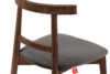 LILIO Krzesło w stylu vintage szary welur orzech średni 2szt szary/orzech średni - zdjęcie 8
