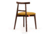 LILIO Krzesło w stylu vintage żółty welur orzech średni 2szt żółty/orzech średni - zdjęcie 5