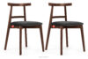 LILIO Krzesło w stylu vintage grafitowy welur orzech średni 2szt grafitowy/orzech średni - zdjęcie 1