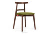 LILIO Krzesło w stylu vintage oliwkowy welur orzech średni 2szt oliwkowy/orzech średni - zdjęcie 4