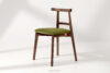 LILIO Krzesło w stylu vintage oliwkowy welur orzech średni 2szt oliwkowy/orzech średni - zdjęcie 2