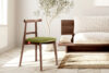 LILIO Krzesło w stylu vintage oliwkowy welur orzech średni 2szt oliwkowy/orzech średni - zdjęcie 10