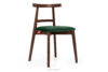 LILIO Krzesło w stylu vintage ciemny zielony welur orzech średni 2szt ciemny zielony/orzech średni - zdjęcie 4