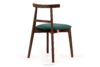 LILIO Krzesło w stylu vintage ciemny zielony welur orzech średni 2szt ciemny zielony/orzech średni - zdjęcie 5