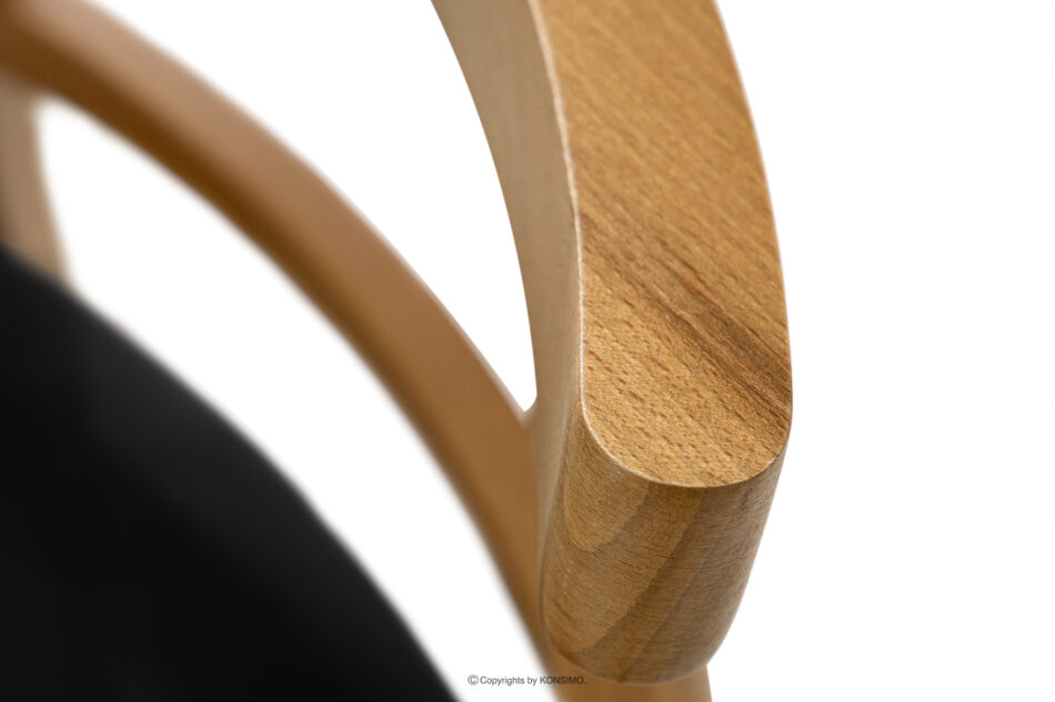 LILIO Krzesło w stylu vintage czarny welur jasny dąb 2szt czarny/jasny dąb - zdjęcie 5