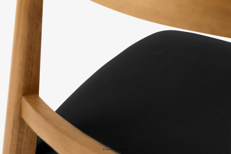 LILIO Krzesło w stylu vintage czarny welur jasny dąb 2szt czarny/jasny dąb - zdjęcie 9