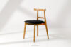 LILIO Krzesło w stylu vintage czarny welur jasny dąb 2szt czarny/jasny dąb - zdjęcie 2