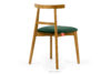 LILIO Krzesło w stylu vintage ciemny zielony welur jasny dąb 2szt ciemny zielony/jasny dąb - zdjęcie 5