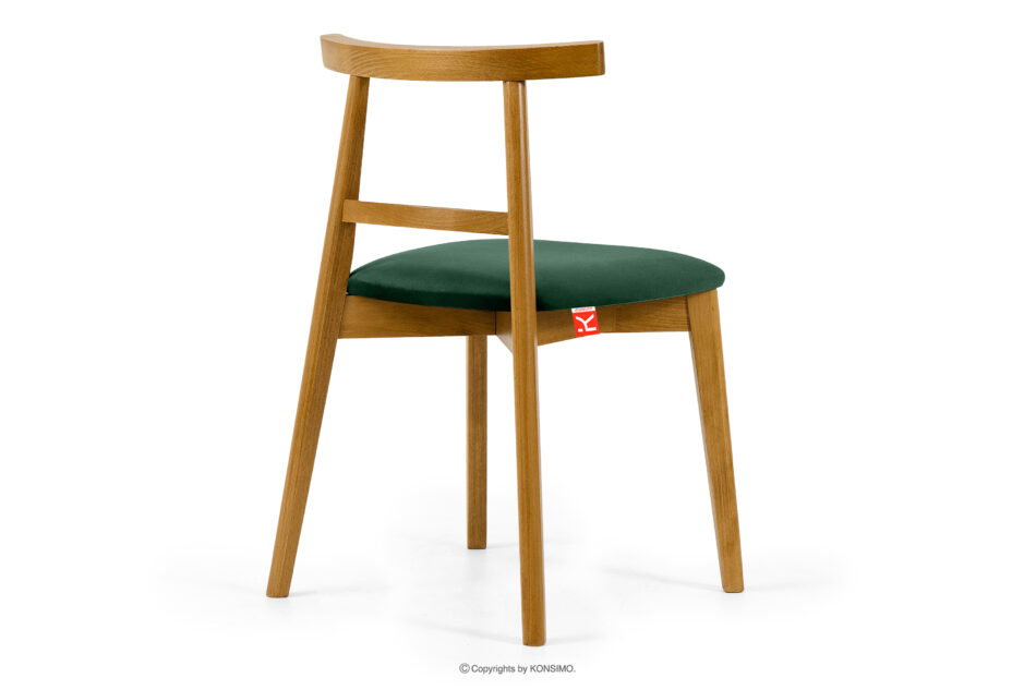 LILIO Krzesło w stylu vintage ciemny zielony welur jasny dąb 2szt ciemny zielony/jasny dąb - zdjęcie 4
