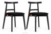 LILIO Krzesło w stylu vintage czarny welur 2szt czarny/czarny - zdjęcie 1