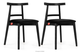 LILIO, https://konsimo.pl/kolekcja/lilio/ Krzesło w stylu vintage czarny welur 2szt czarny/czarny - zdjęcie