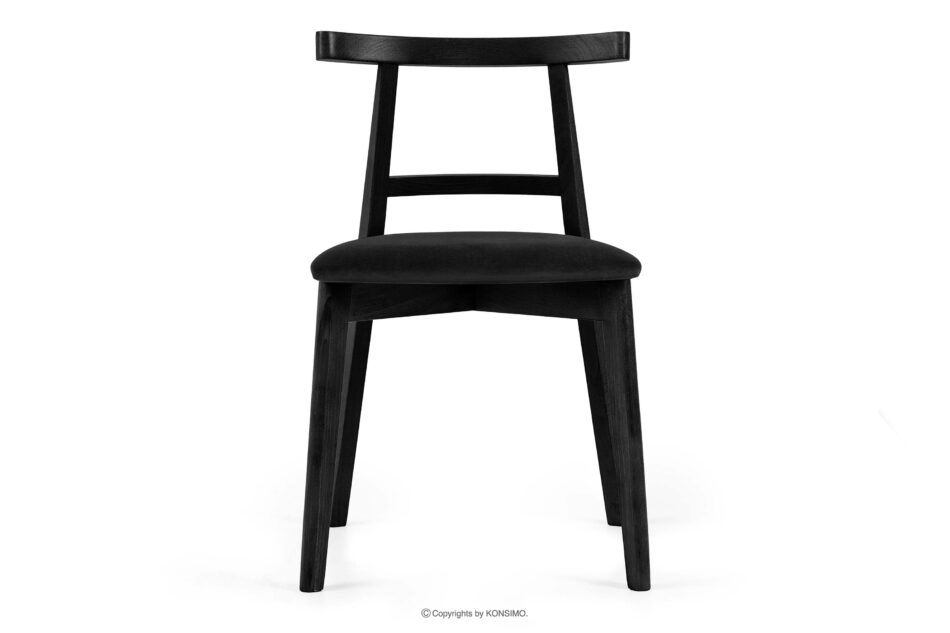 LILIO Krzesło w stylu vintage czarny welur 2szt czarny/czarny - zdjęcie 2