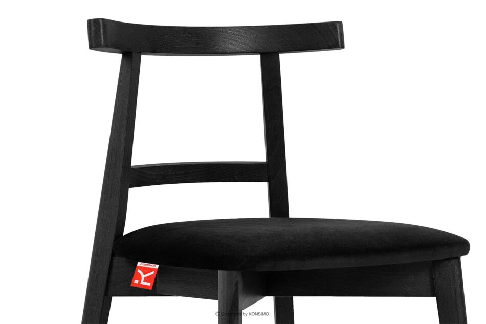 LILIO Krzesło w stylu vintage czarny welur 2szt czarny/czarny - zdjęcie 6