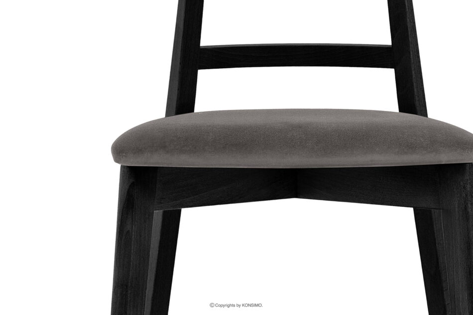 LILIO Krzesło w stylu vintage szary welur 2szt szary/czarny - zdjęcie 5