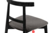 LILIO Krzesło w stylu vintage szary welur 2szt szary/czarny - zdjęcie 8