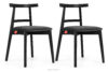 LILIO Krzesło w stylu vintage grafitowy welur 2szt grafitowy/czarny - zdjęcie 1