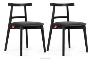 LILIO, https://konsimo.pl/kolekcja/lilio/ Krzesło w stylu vintage grafitowy welur 2szt grafitowy/czarny - zdjęcie