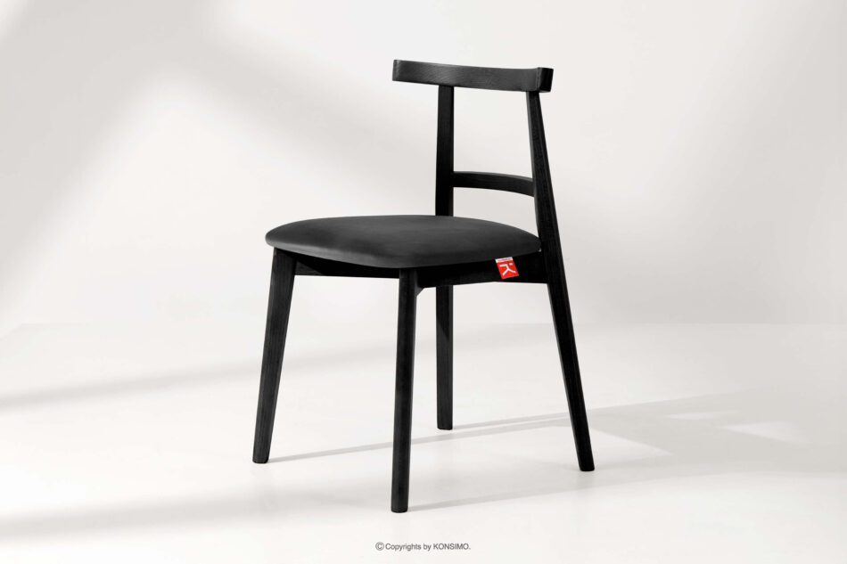 LILIO Krzesło w stylu vintage grafitowy welur 2szt grafitowy/czarny - zdjęcie 1