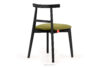 LILIO Krzesło w stylu vintage oliwkowy welur 2szt oliwkowy/czarny - zdjęcie 5