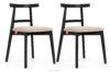 LILIO Krzesło w stylu vintage kremowy welur 2szt kremowy/czarny - zdjęcie 1