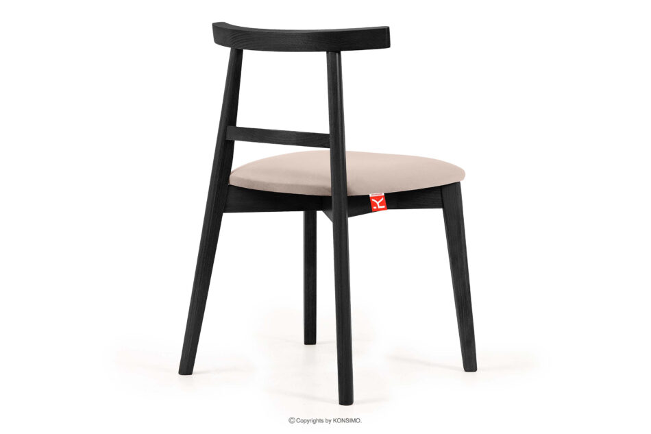 LILIO Krzesło w stylu vintage kremowy welur 2szt kremowy/czarny - zdjęcie 4