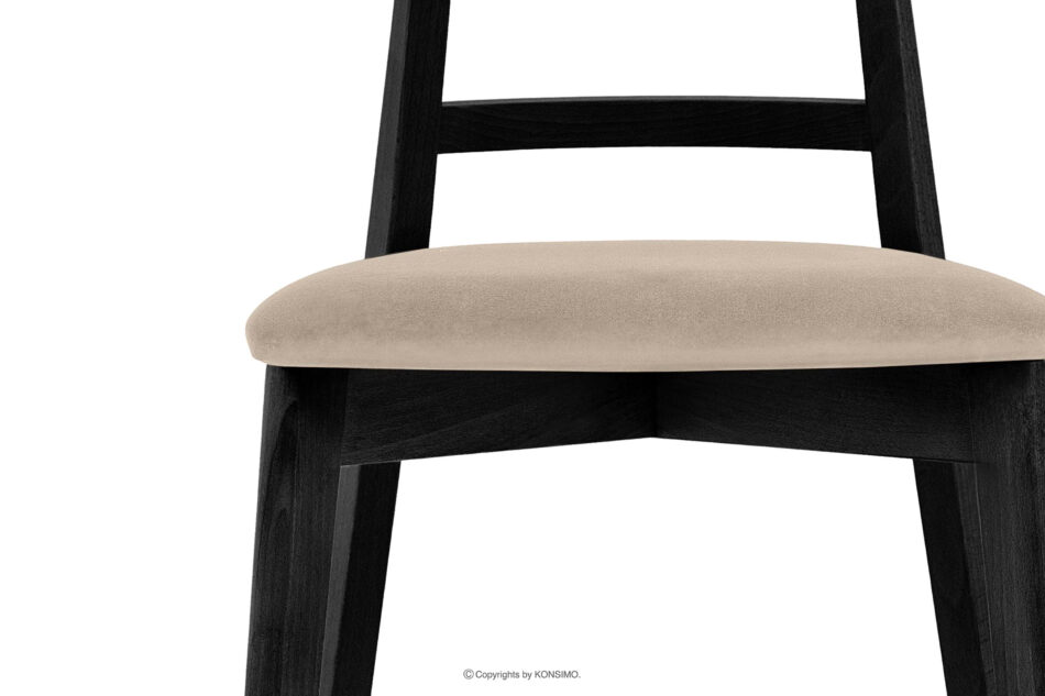 LILIO Krzesło w stylu vintage kremowy welur 2szt kremowy/czarny - zdjęcie 5