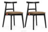 LILIO Krzesło w stylu vintage beżowy welur 2szt beżowy/czarny - zdjęcie 1
