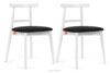 LILIO Białe krzesło vintage czarny welur 2szt czarny/biały - zdjęcie 1