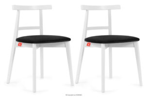 LILIO, https://konsimo.pl/kolekcja/lilio/ Białe krzesło vintage czarny welur 2szt czarny/biały - zdjęcie