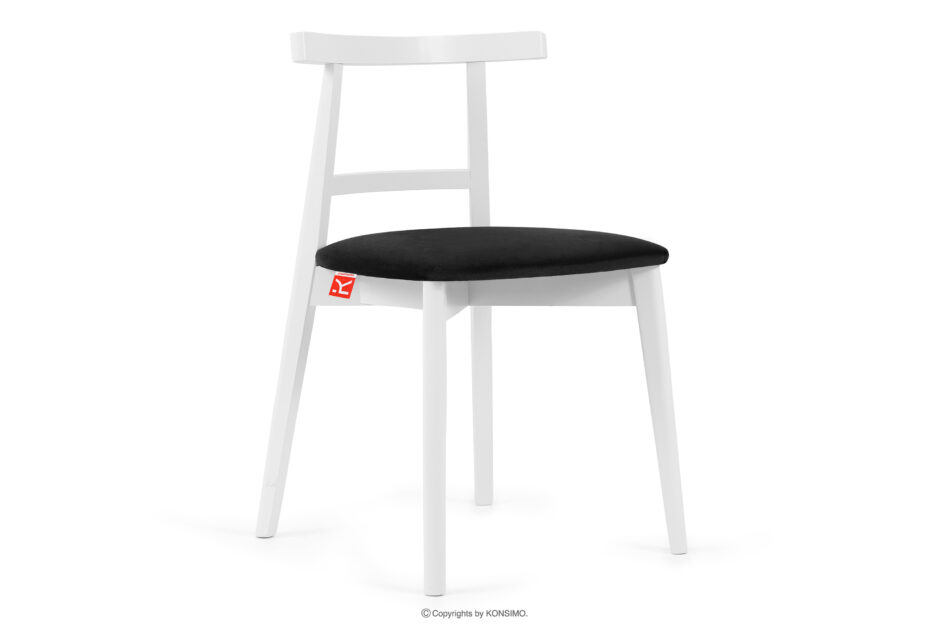 LILIO Białe krzesło vintage czarny welur 2szt czarny/biały - zdjęcie 3