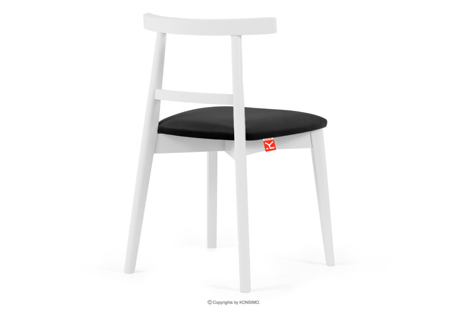 LILIO Białe krzesło vintage czarny welur 2szt czarny/biały - zdjęcie 4
