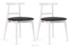 LILIO Białe krzesło vintage grafitowy welur 2szt grafitowy/biały - zdjęcie 1