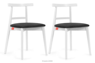 LILIO, https://konsimo.pl/kolekcja/lilio/ Białe krzesło vintage grafitowy welur 2szt grafitowy/biały - zdjęcie