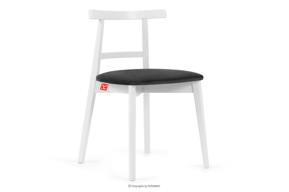 LILIO Białe krzesło vintage grafitowy welur 2szt grafitowy/biały - zdjęcie 3