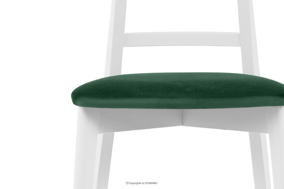 LILIO Białe krzesło vintage ciemny zielony welur 2szt ciemny zielony/biały - zdjęcie 6