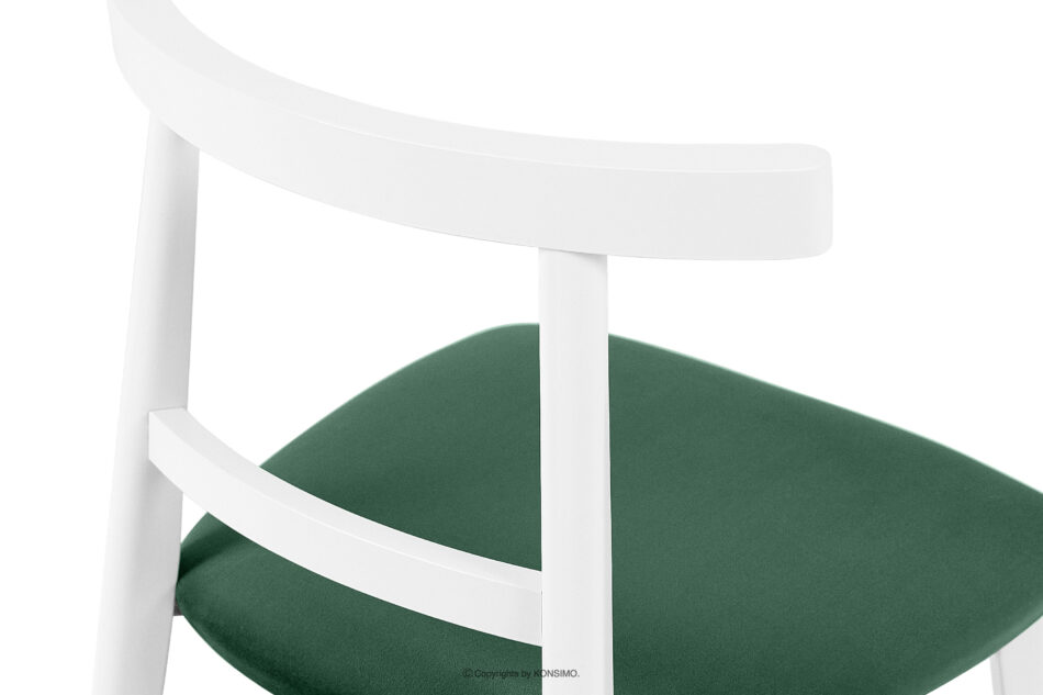 LILIO Białe krzesło vintage ciemny zielony welur 2szt ciemny zielony/biały - zdjęcie 7