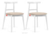 LILIO Białe krzesło vintage kremowy welur 2szt kremowy/biały - zdjęcie 1